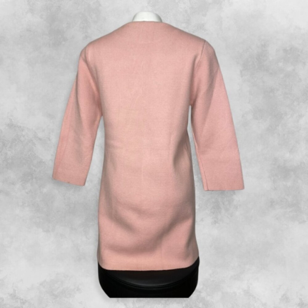 Pink Wool Blend Deer Appliqué Sweater Tunic Cottagecore M - Picture 4 of 16